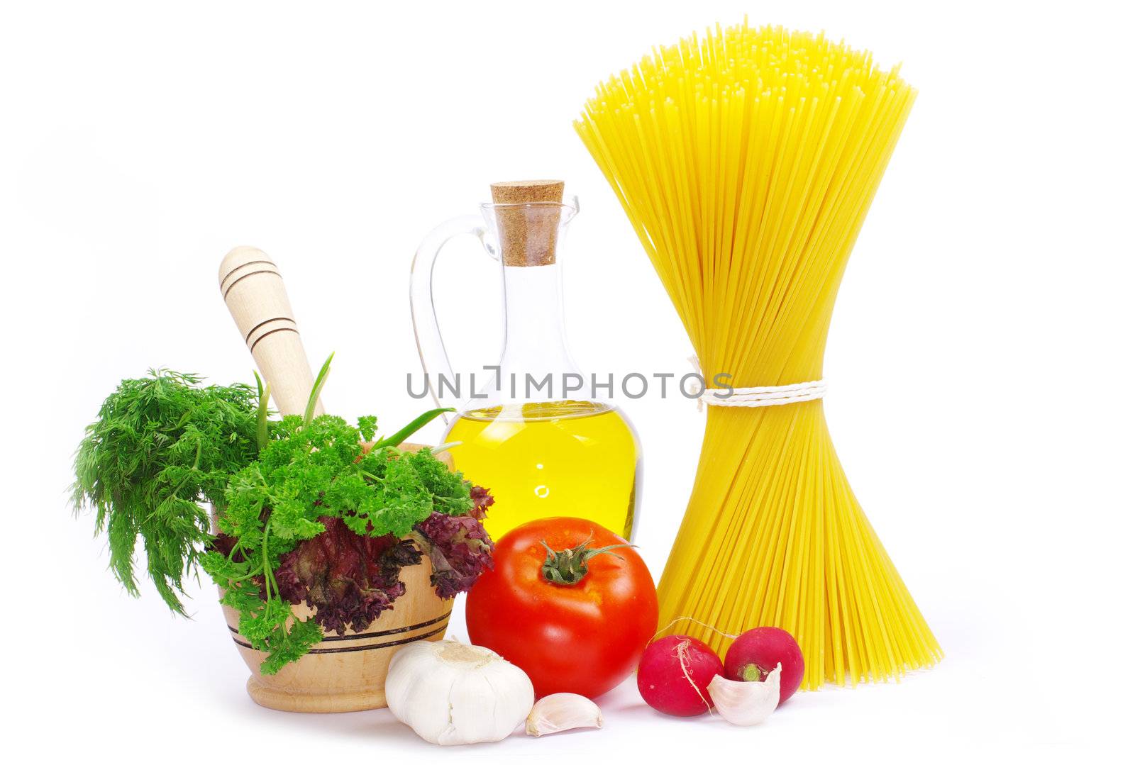 food ingredients isolated on white background