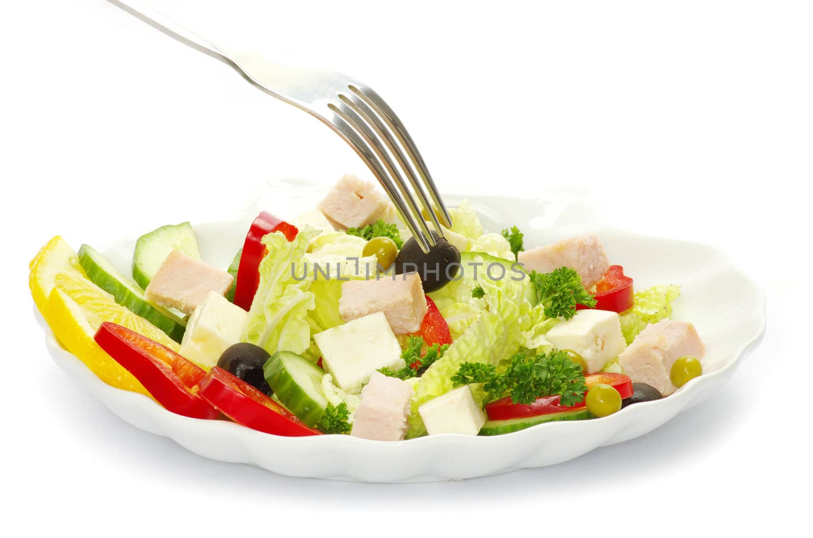 salad isolated on white background