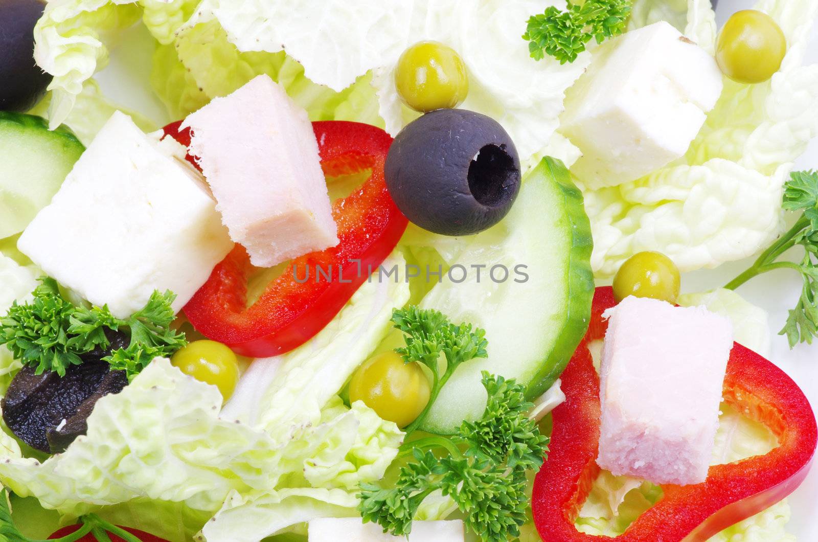 close-up of healthy fresh salad
