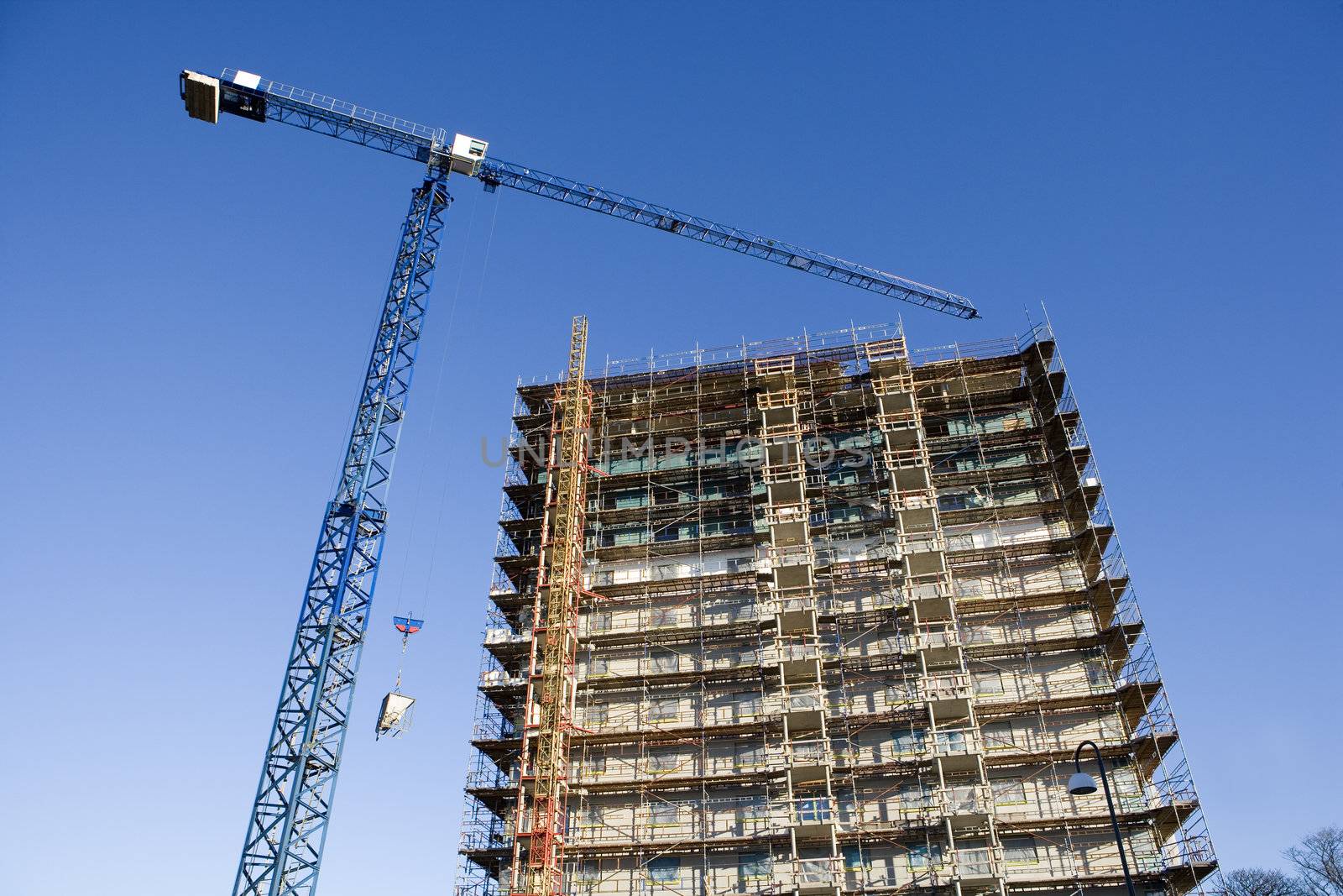 Construction site from low angle view