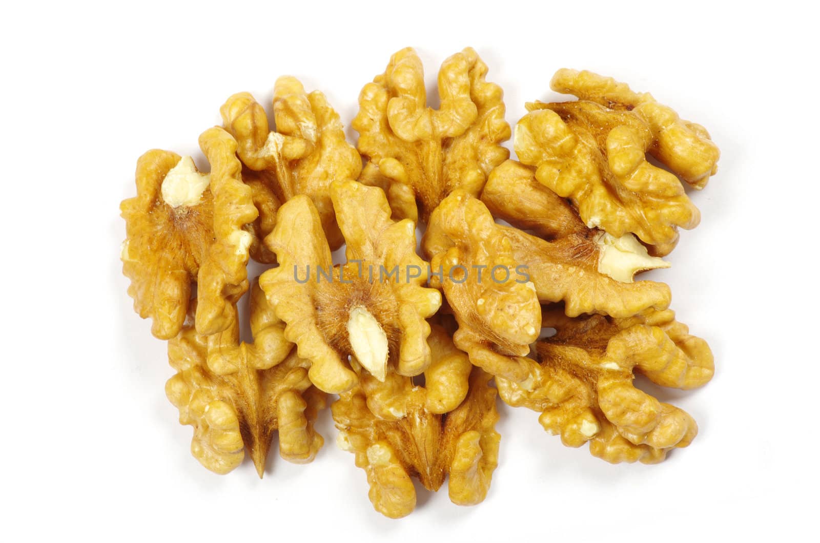 Walnuts isolated on white background