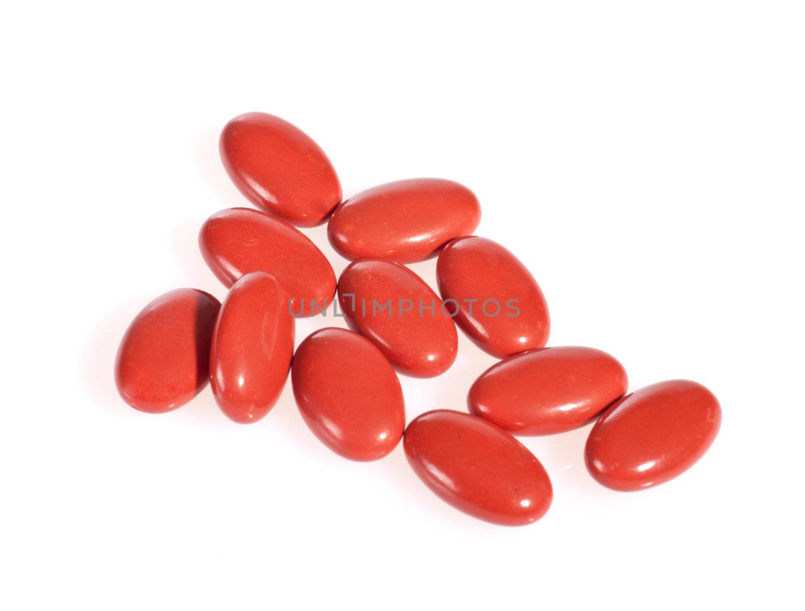 Red pills, isolated on white