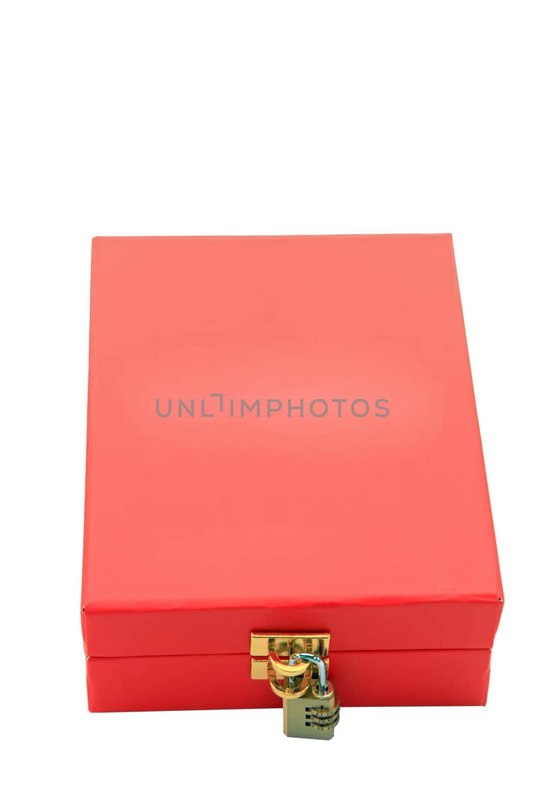 red box with numeric padlock isolated on white