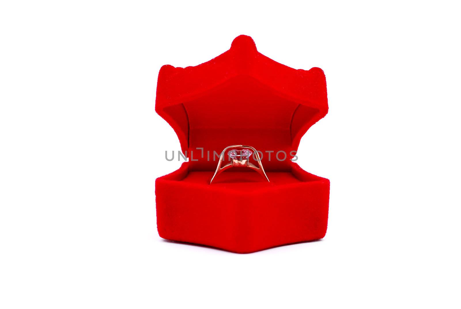 gold ring with a diamond in the red box