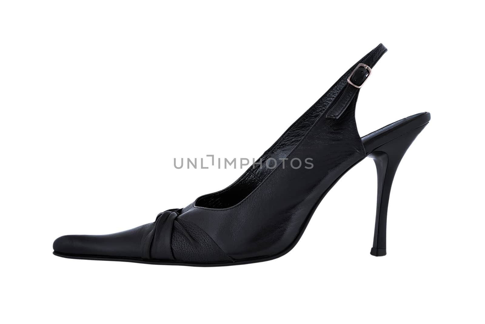 black ladies shoes on a white background