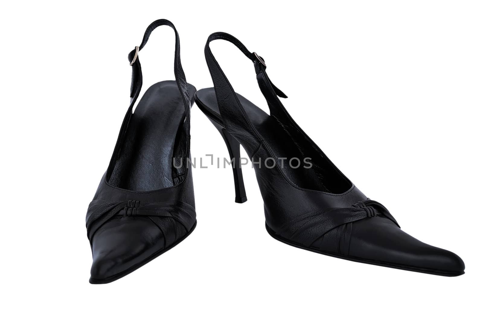 black ladies shoes on a white background