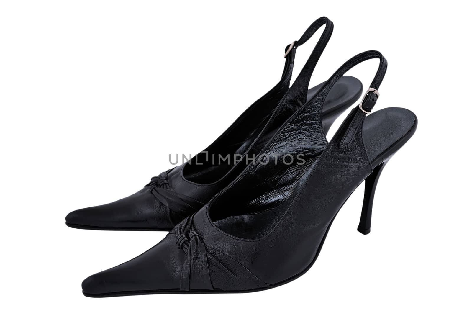 black ladies shoes on a white background