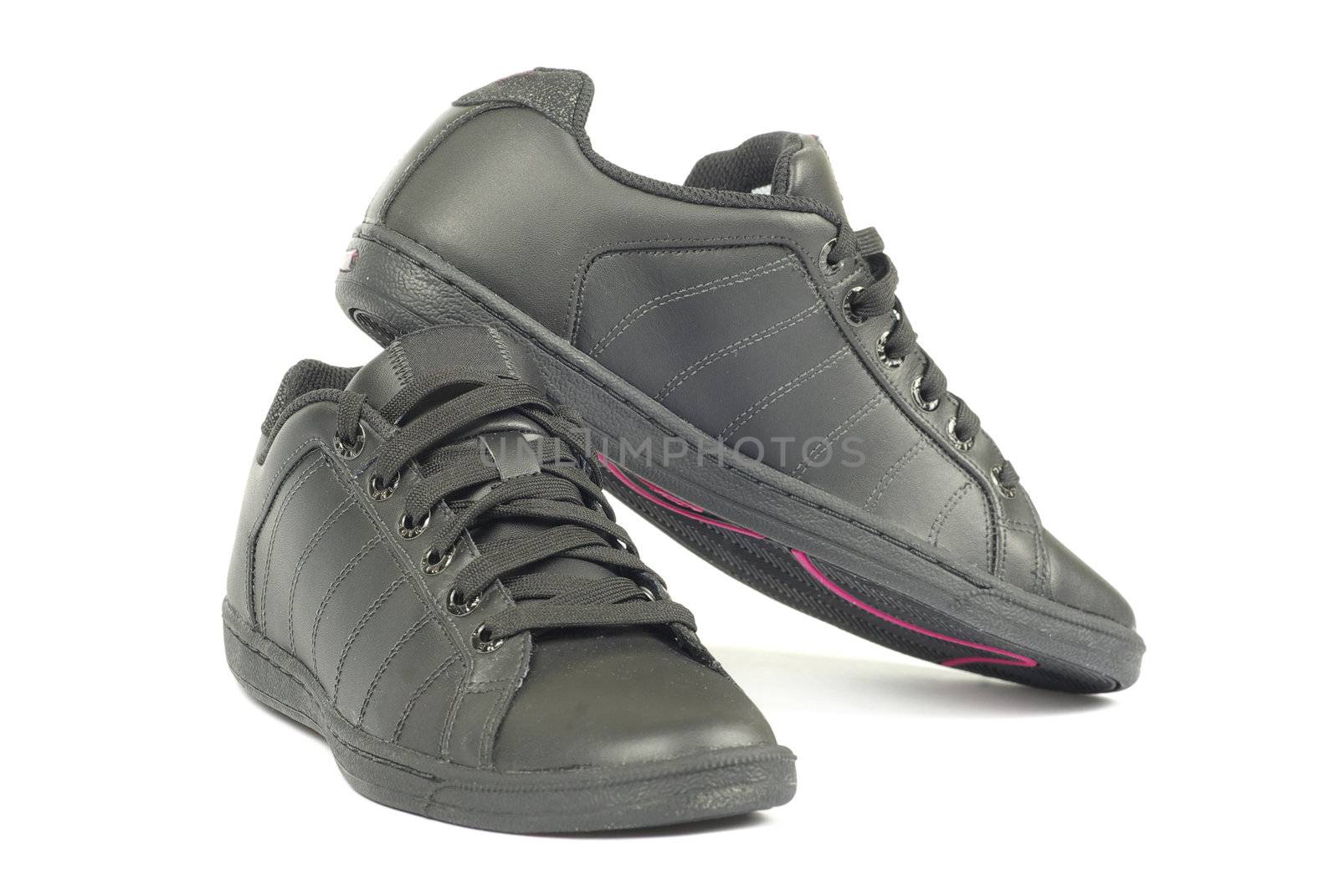 black shoes isolated on a white background