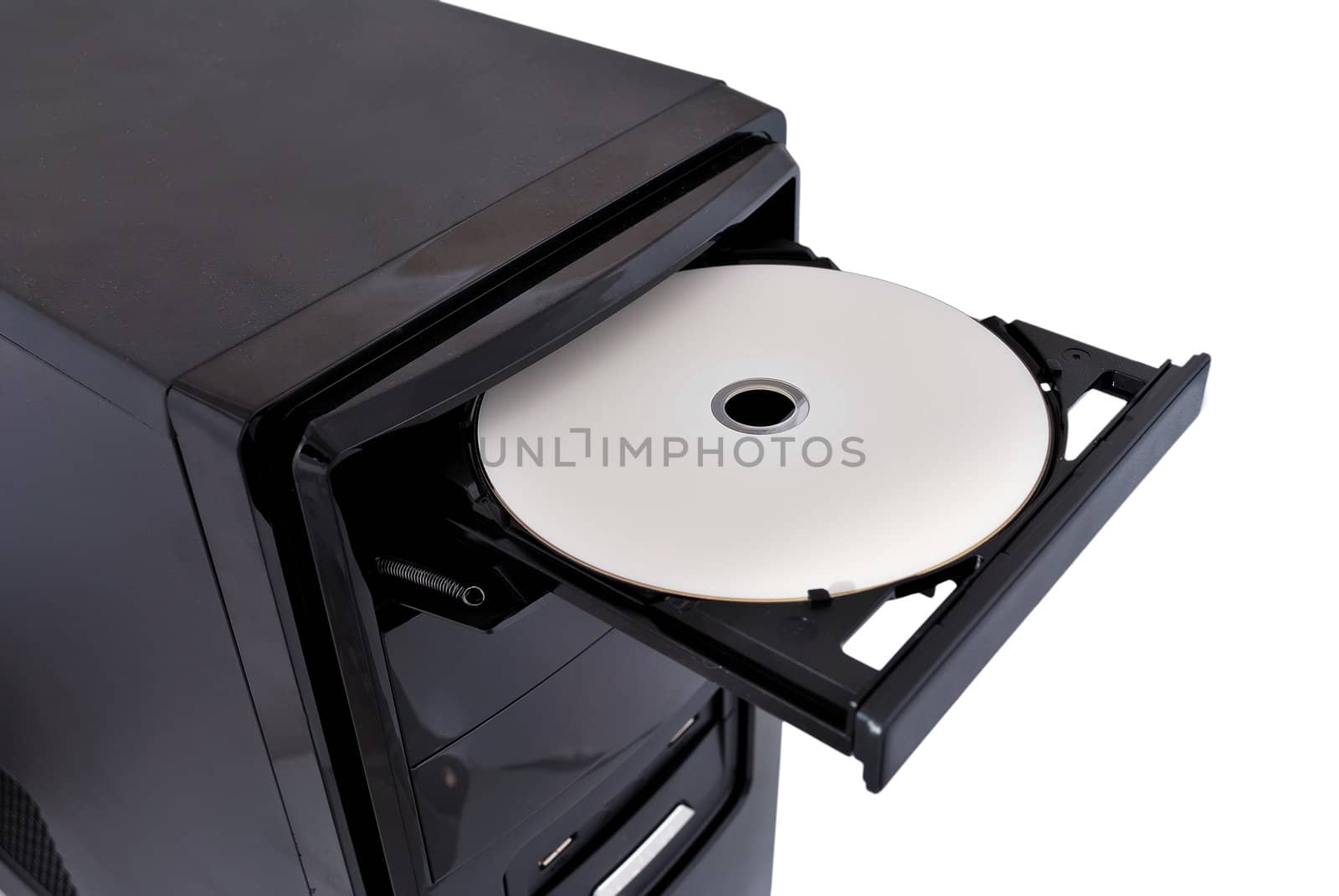 open dvd rom on a white background