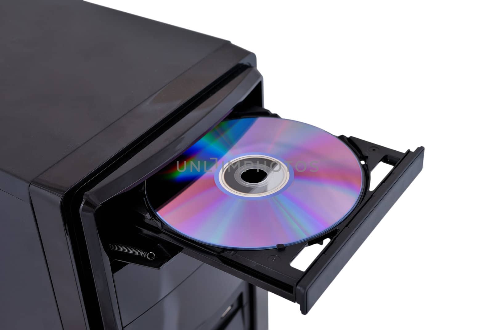open dvd rom on a white background