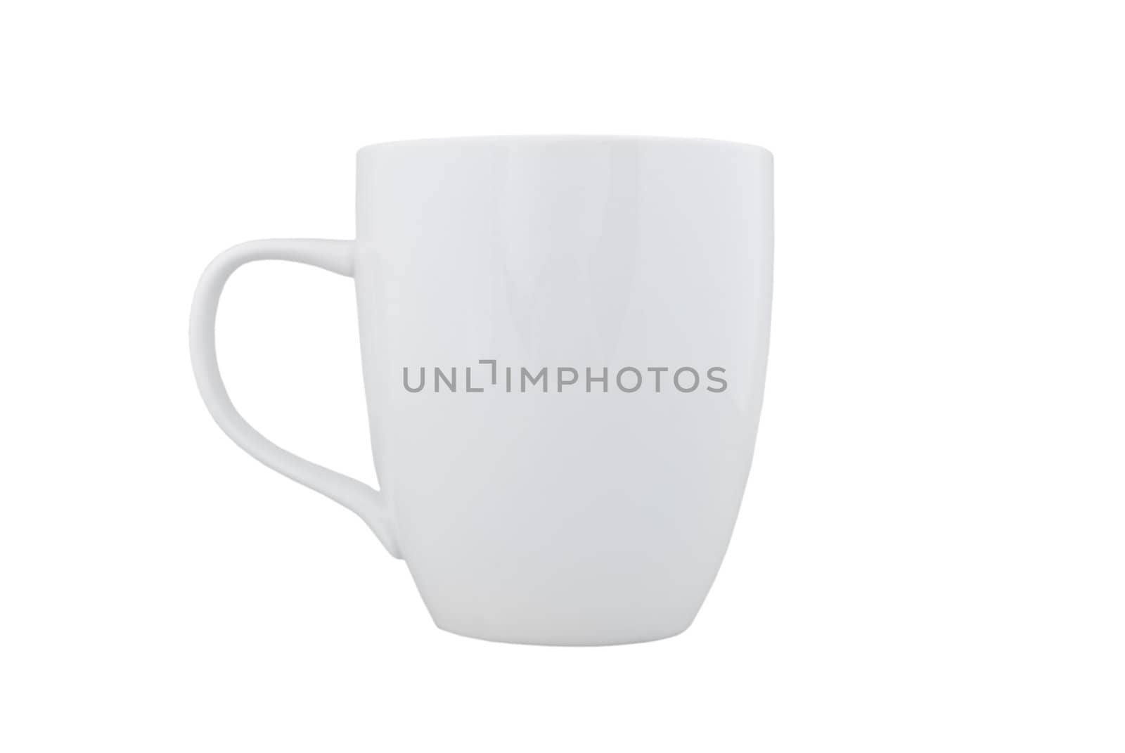 empty white cup on a white background