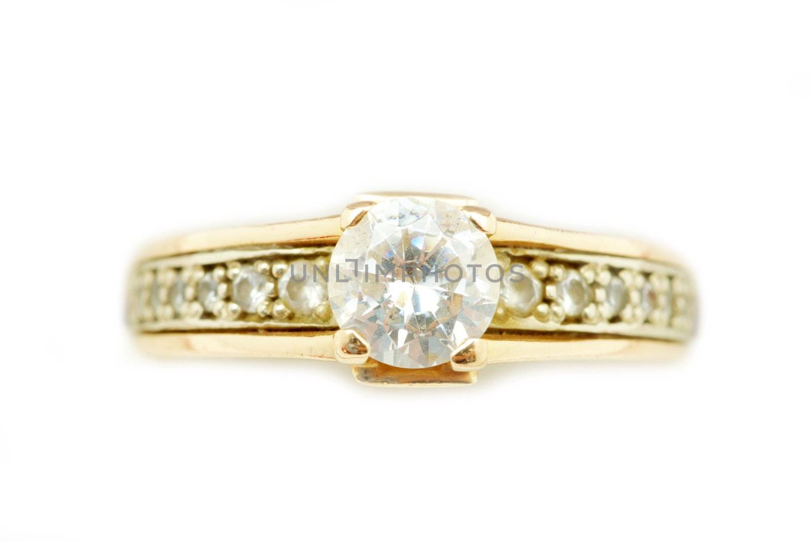 Gold wedding rings isolated on white background