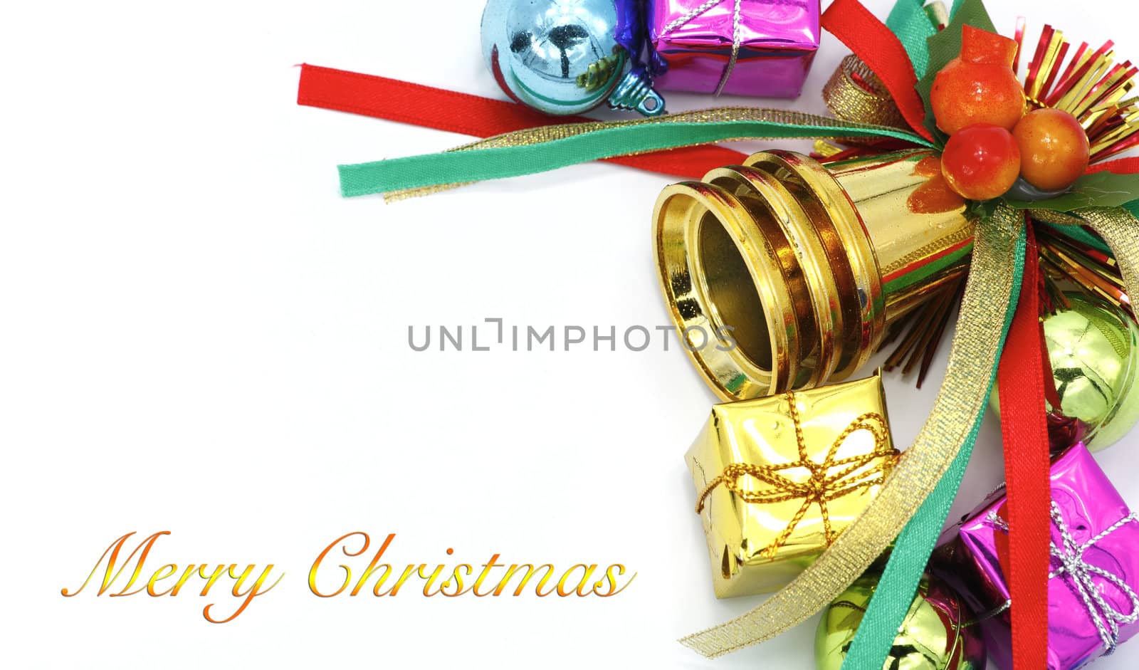 Merry Christmas and Happy New Year Card on white background.