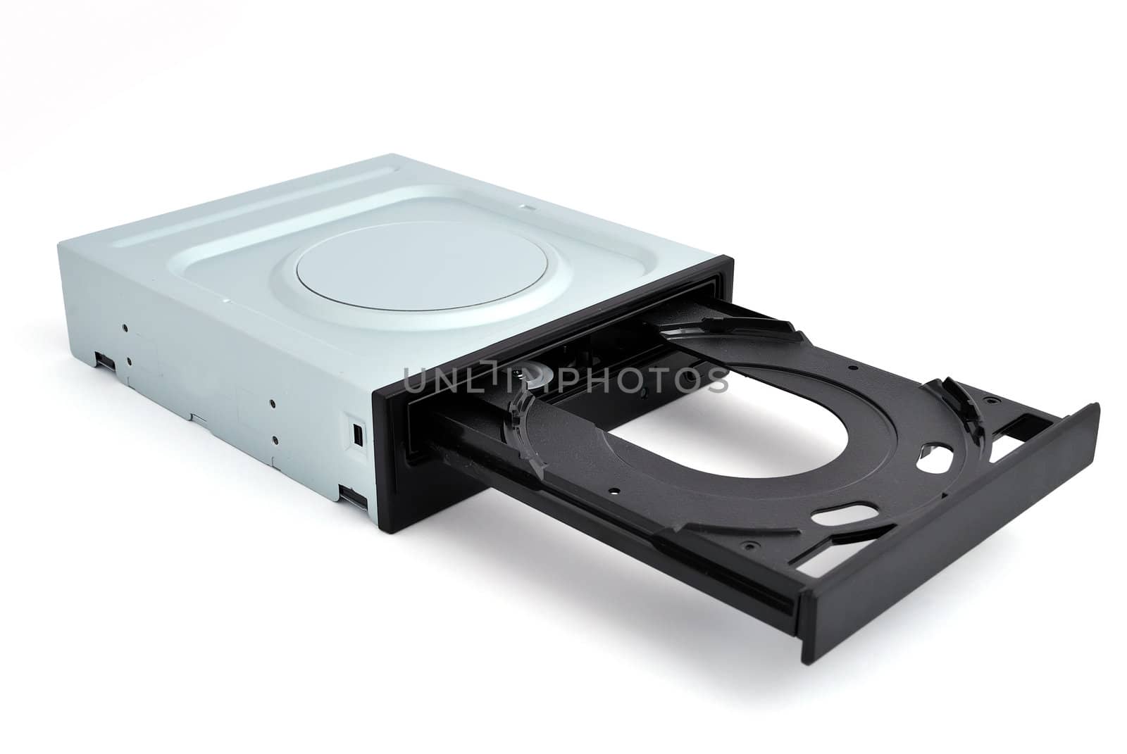 open dvd rom on a white background