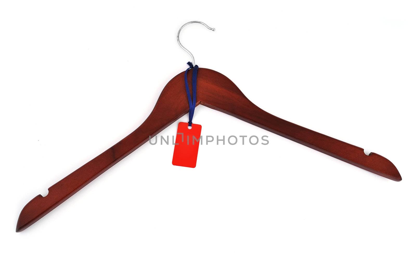 hanger with a label on a white background