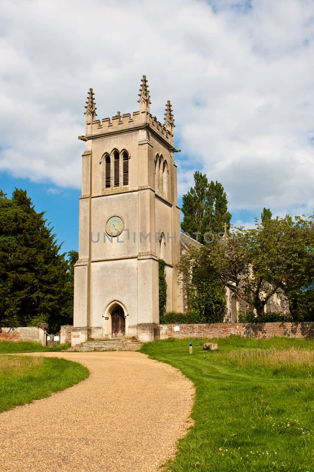 Nice image of an old english church on a summer's day