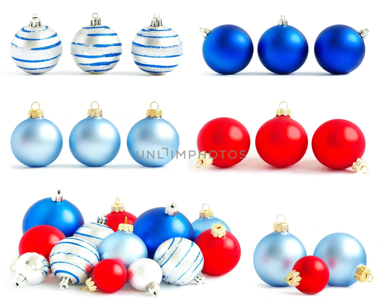 christmas balls isolated on the white background
