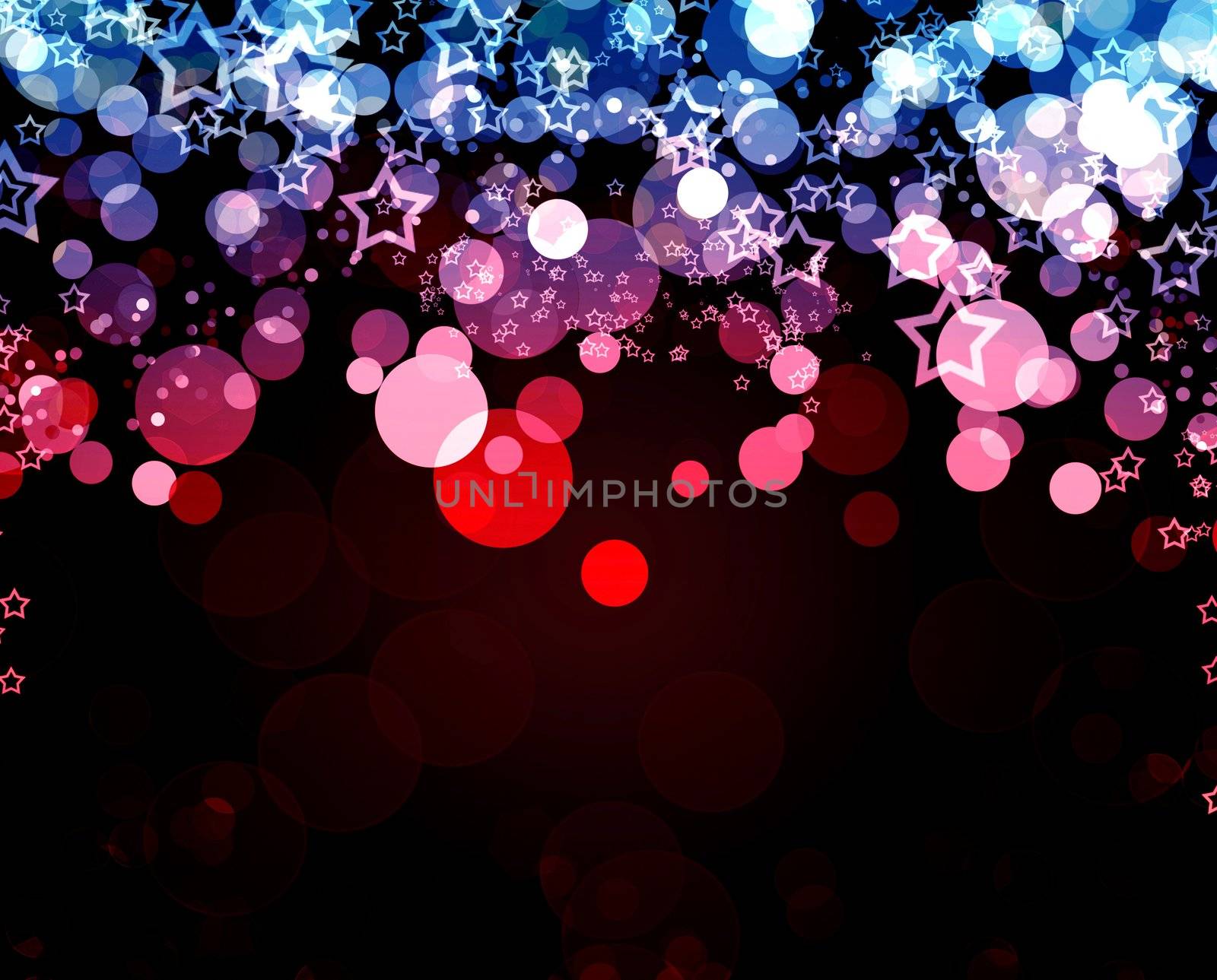 Abstract christmas lights as background on black