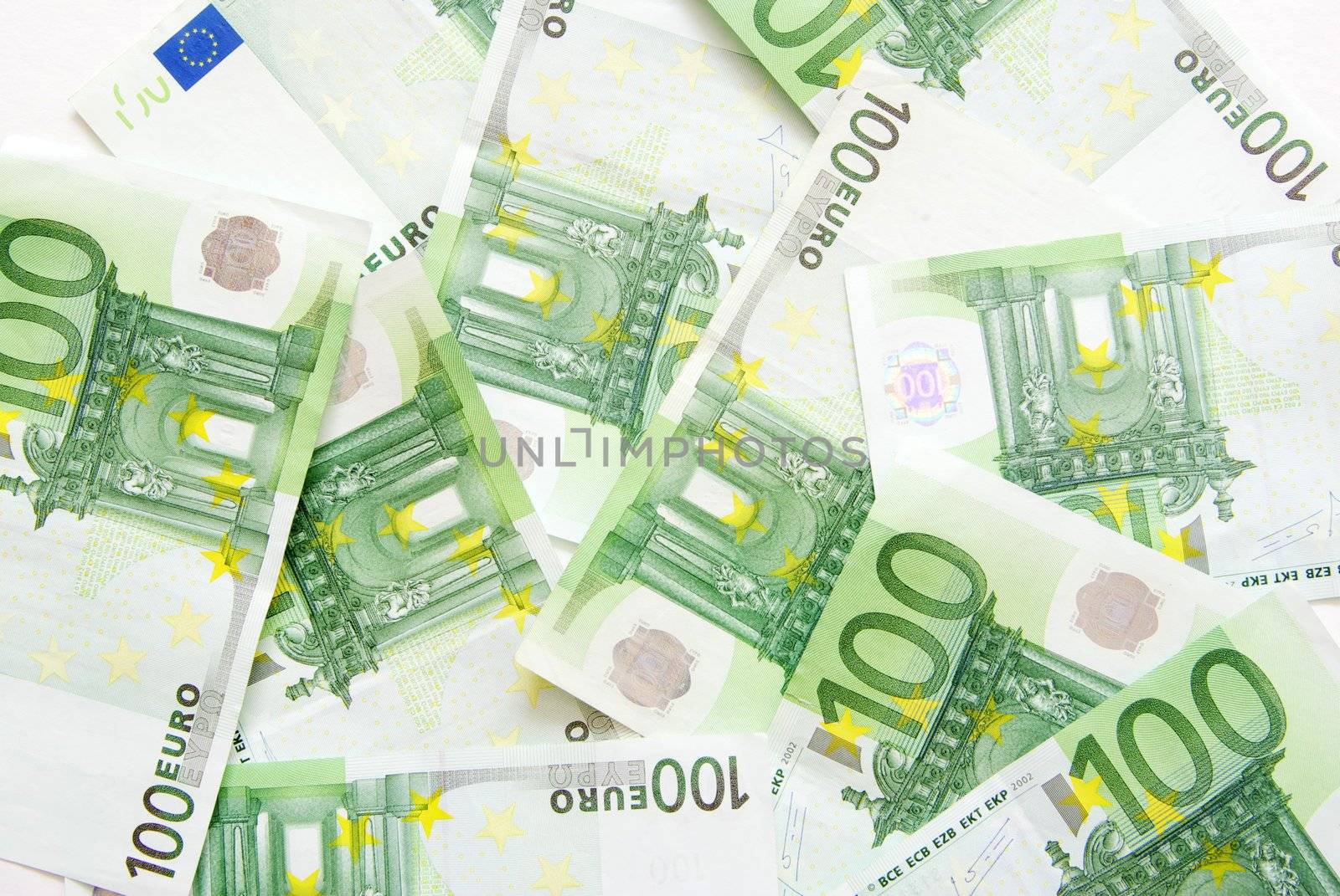 finance background with stack of european banknotes 