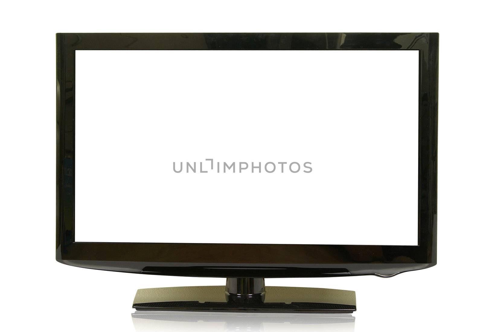 frontal view of widescreen lcd monitor isolated on white