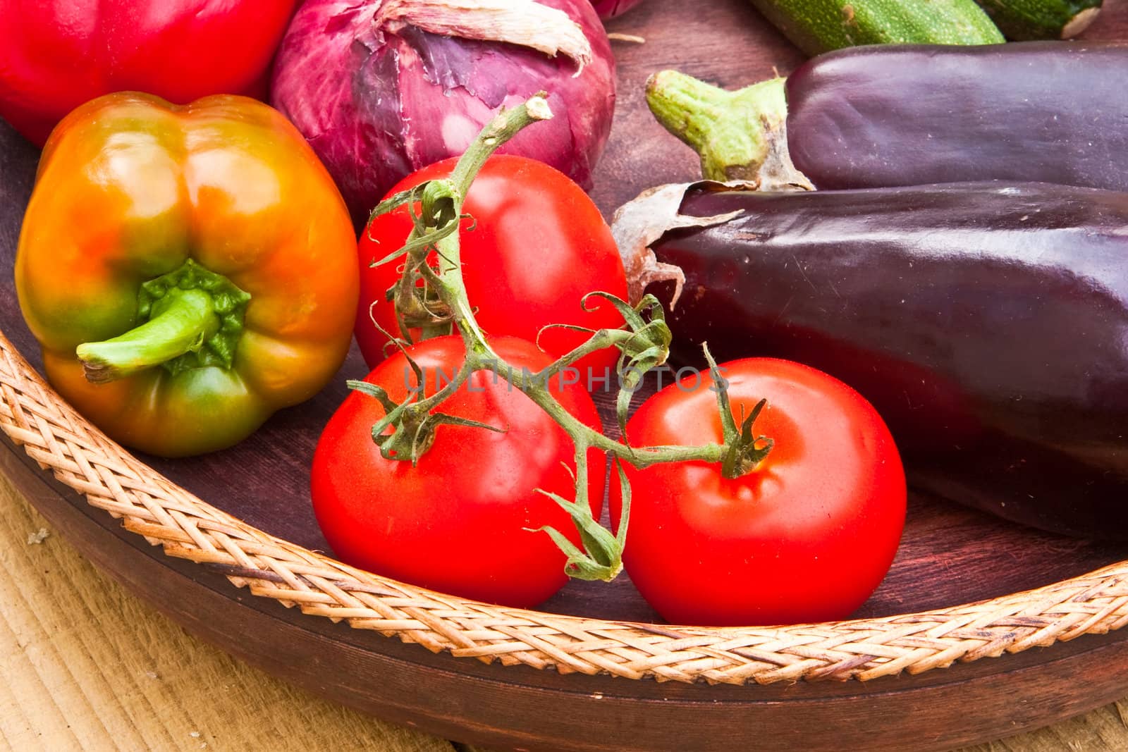 Selection of fresh fuit and vegetables