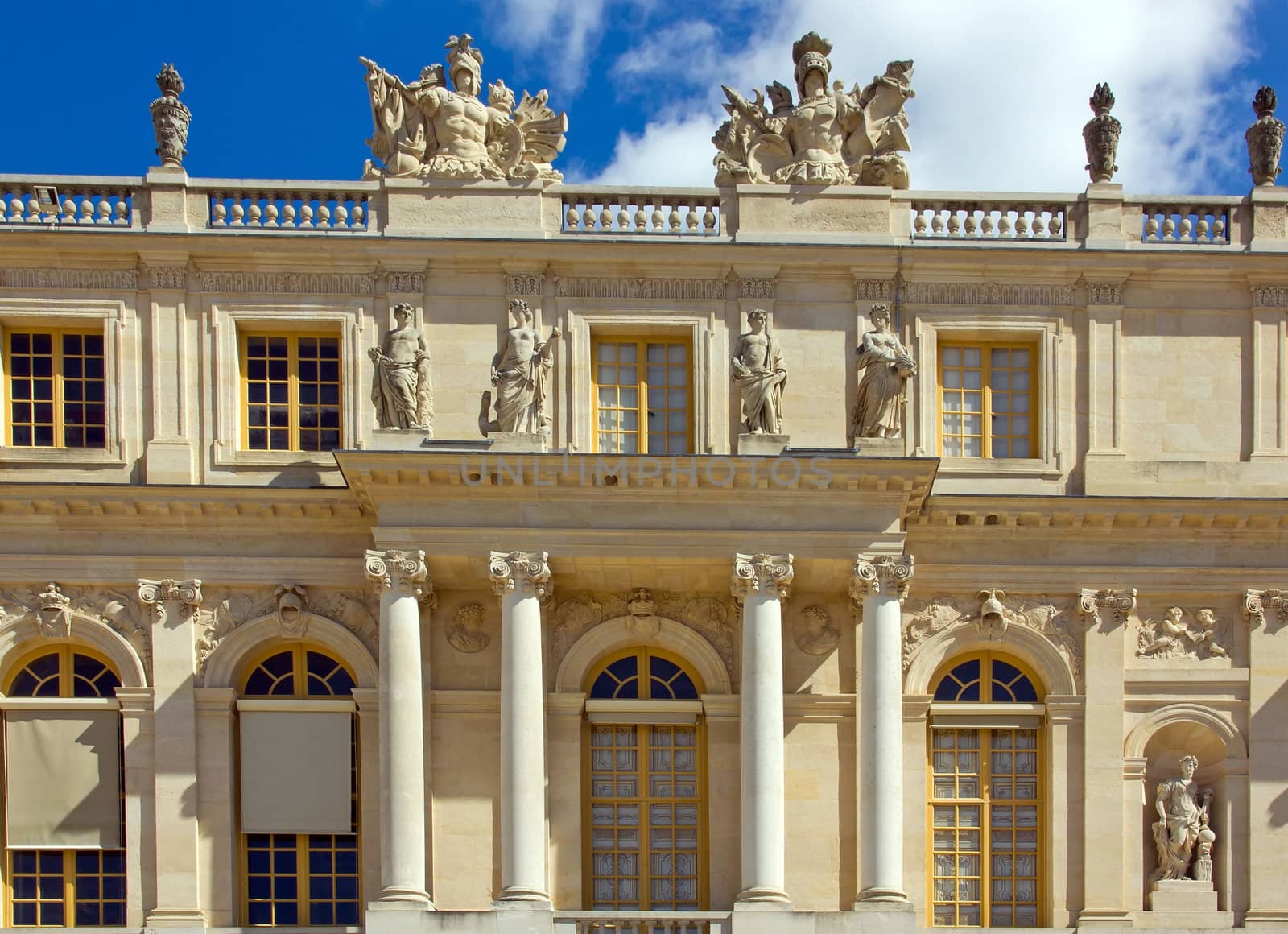 castle of Versailles (France), a view of the backside