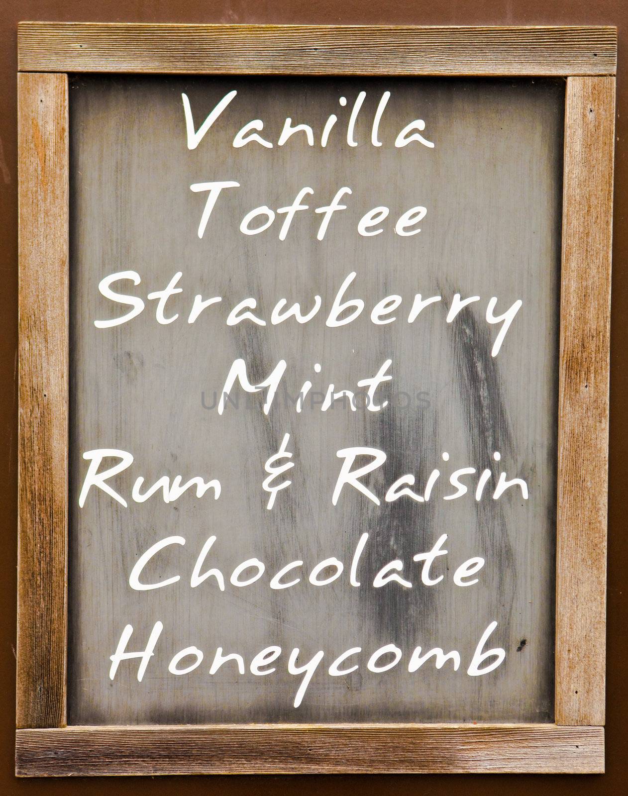 Menu with ice cream flavours by trgowanlock