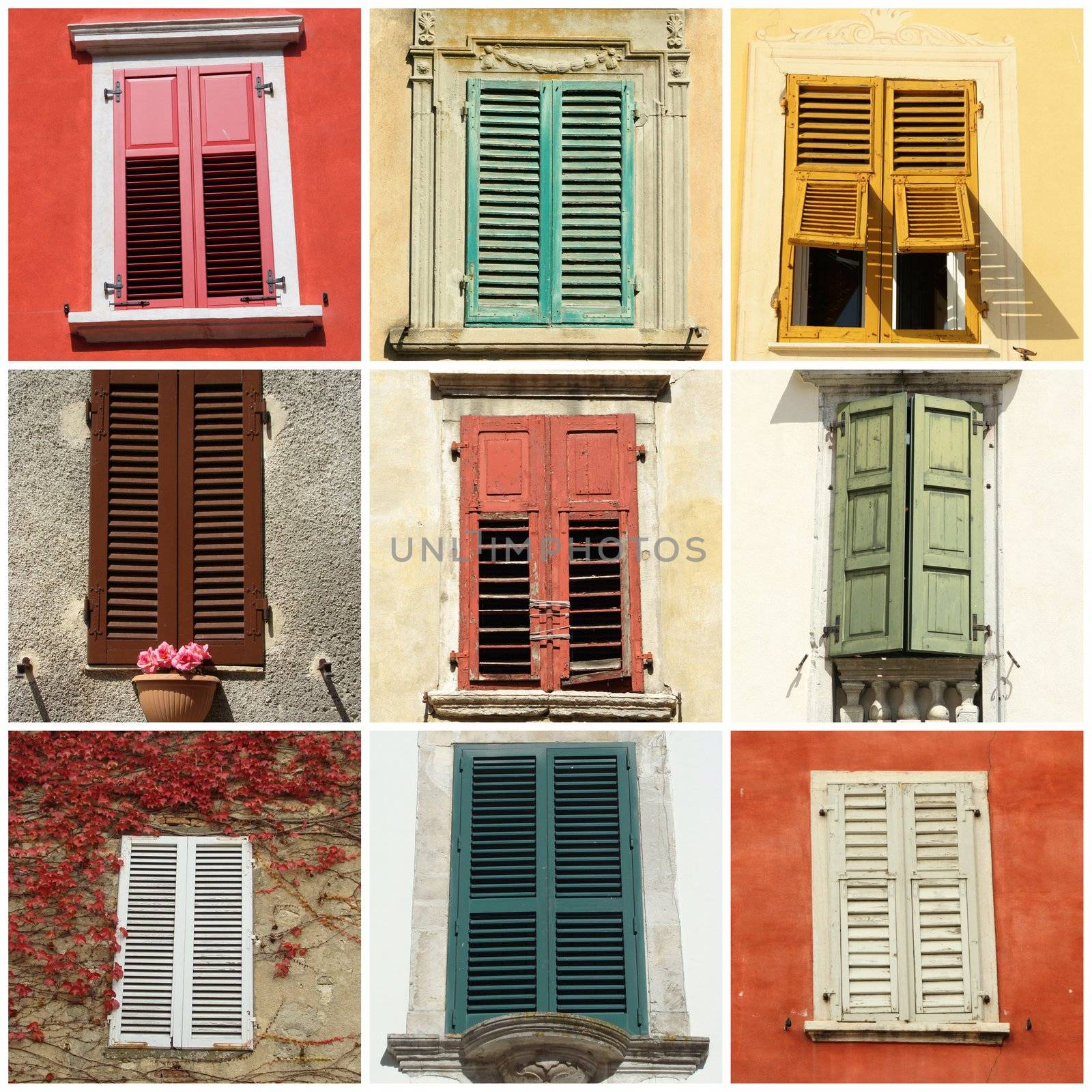 colorful retro shutters from Italy, Europe