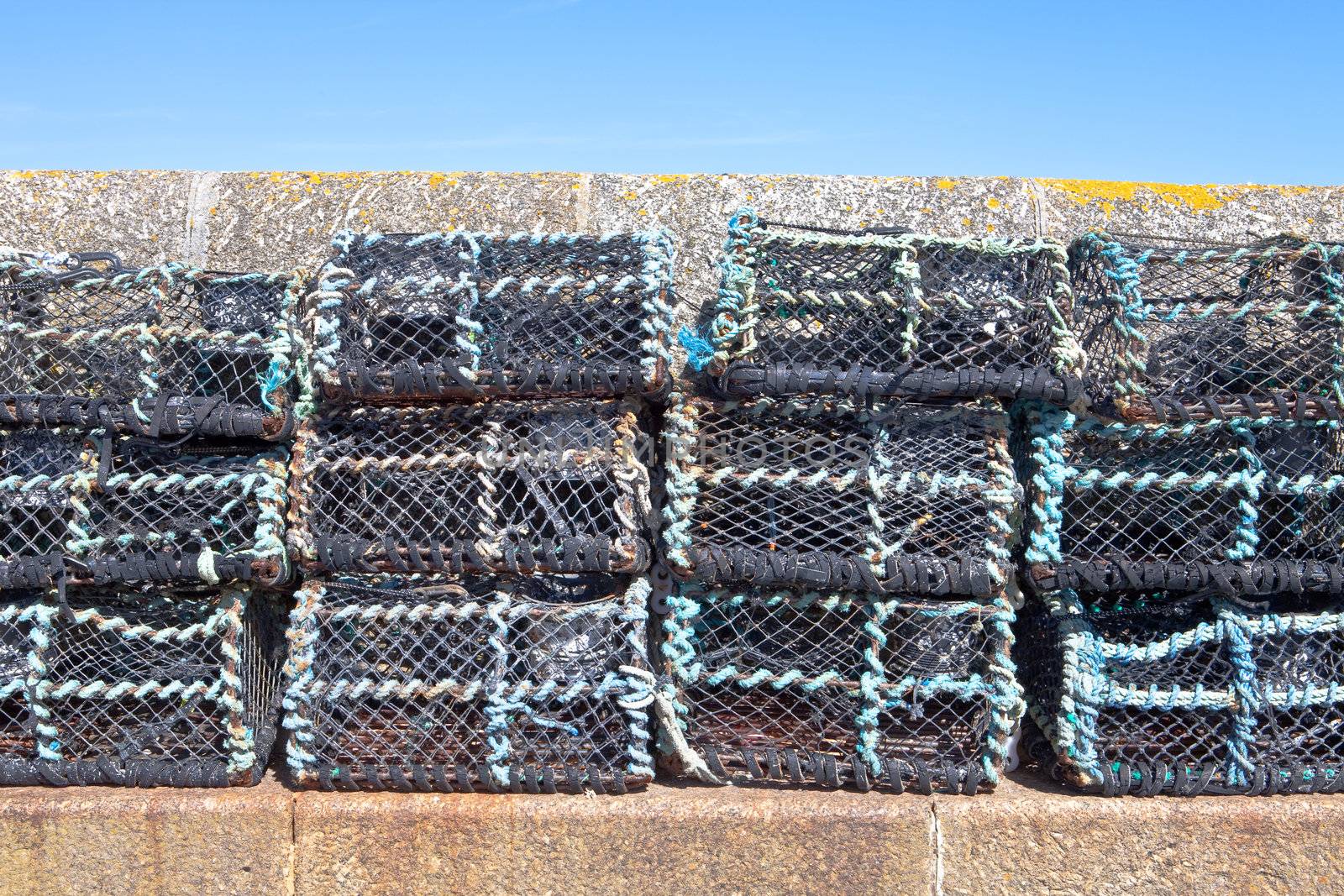 stack of crab nets