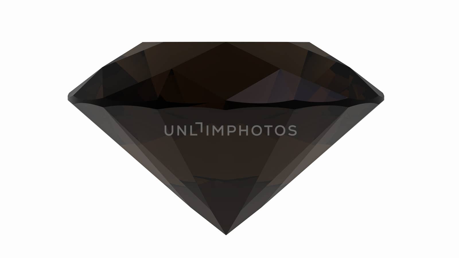 Smoky quartz jewel isolated on white background, 3d render