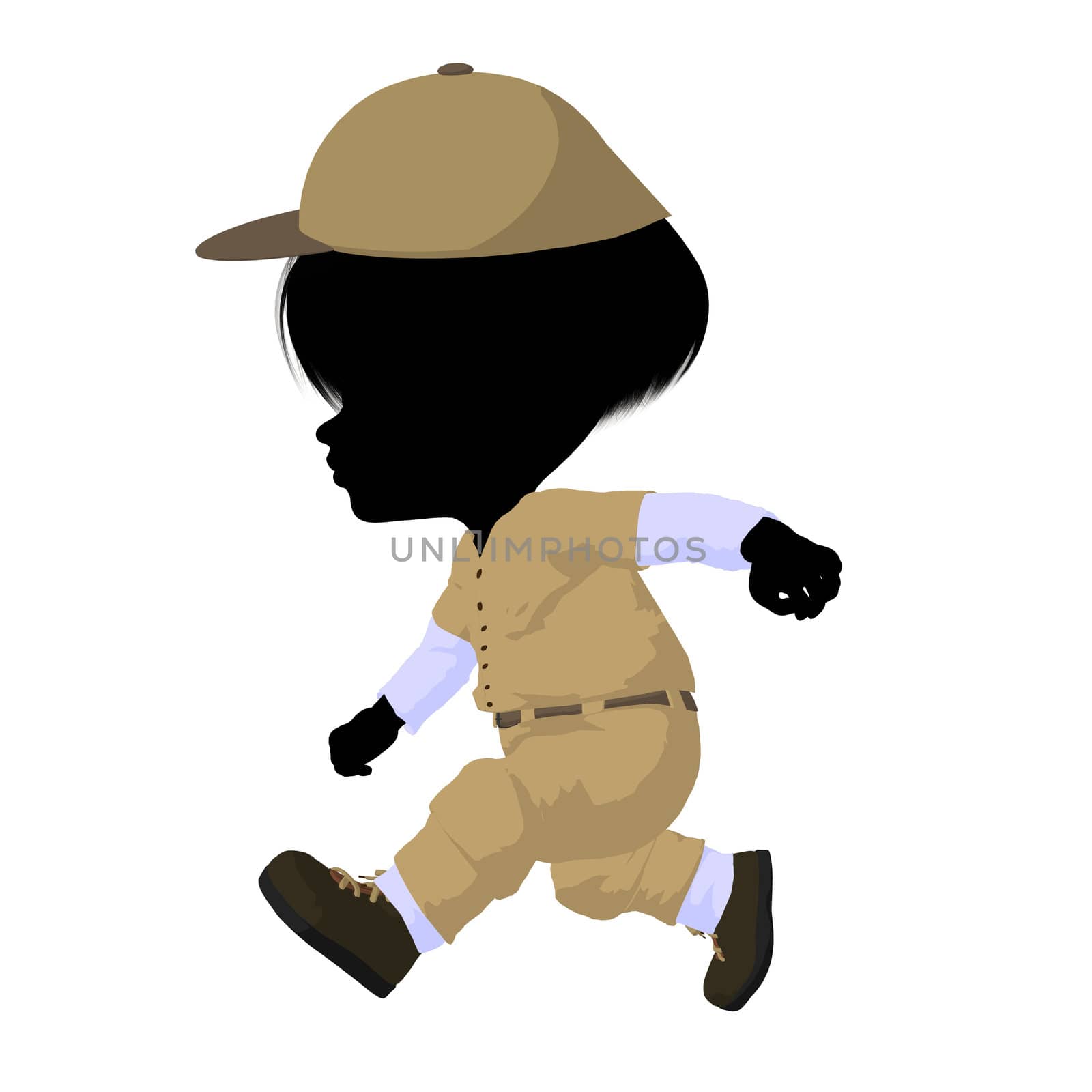 Little Baseball Girl Illustration Silhouette by kathygold
