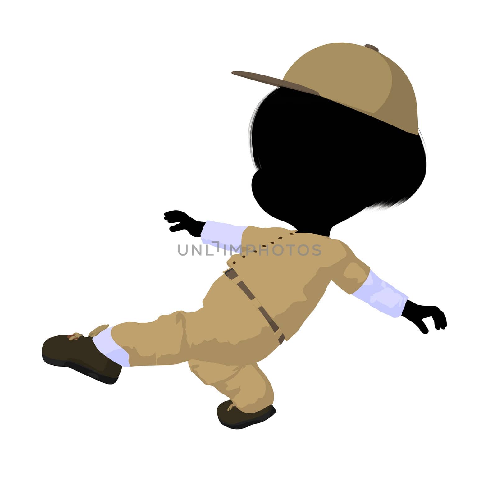 Little Baseball Girl Illustration Silhouette by kathygold