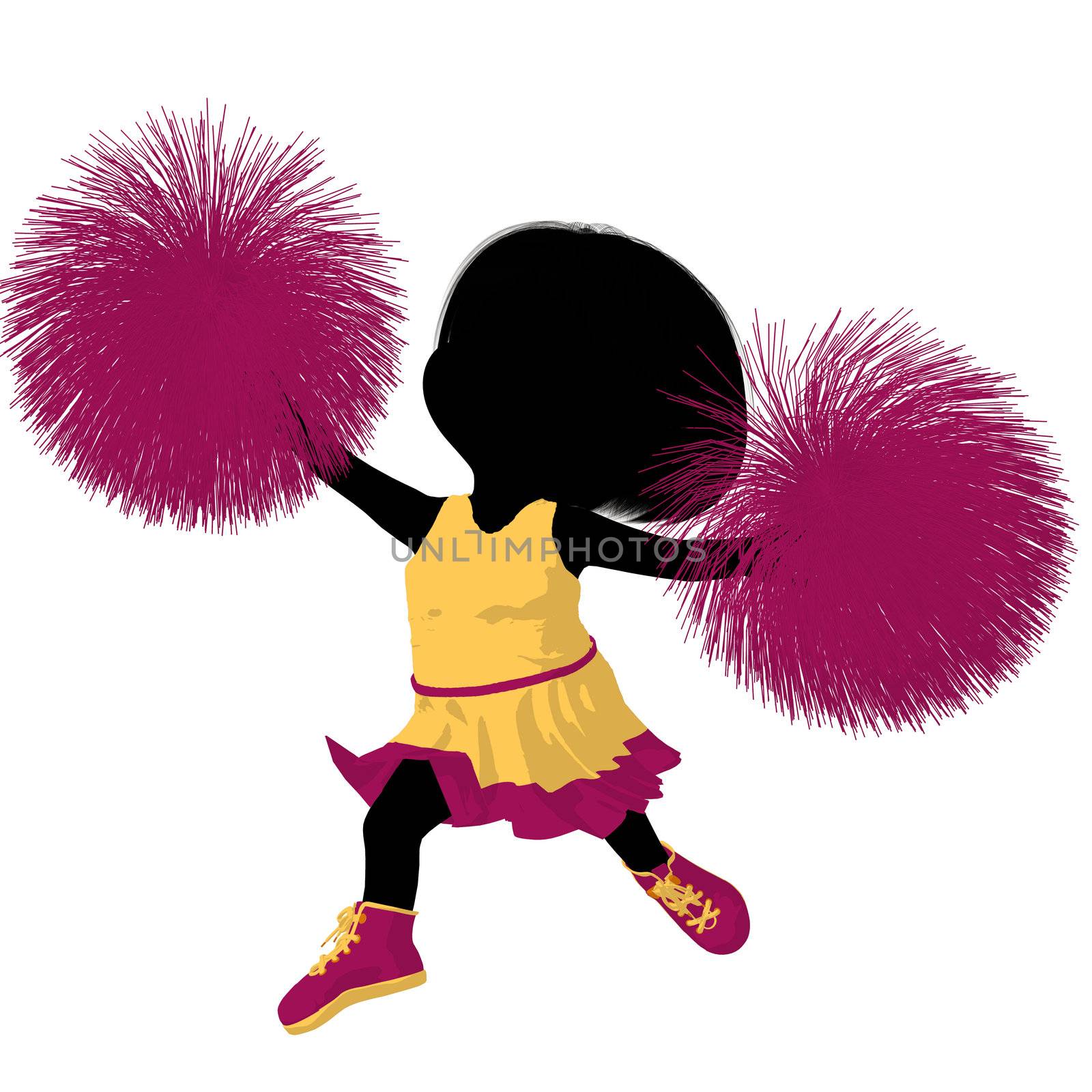 Little Cheer Girl Illustration Silhouette by kathygold