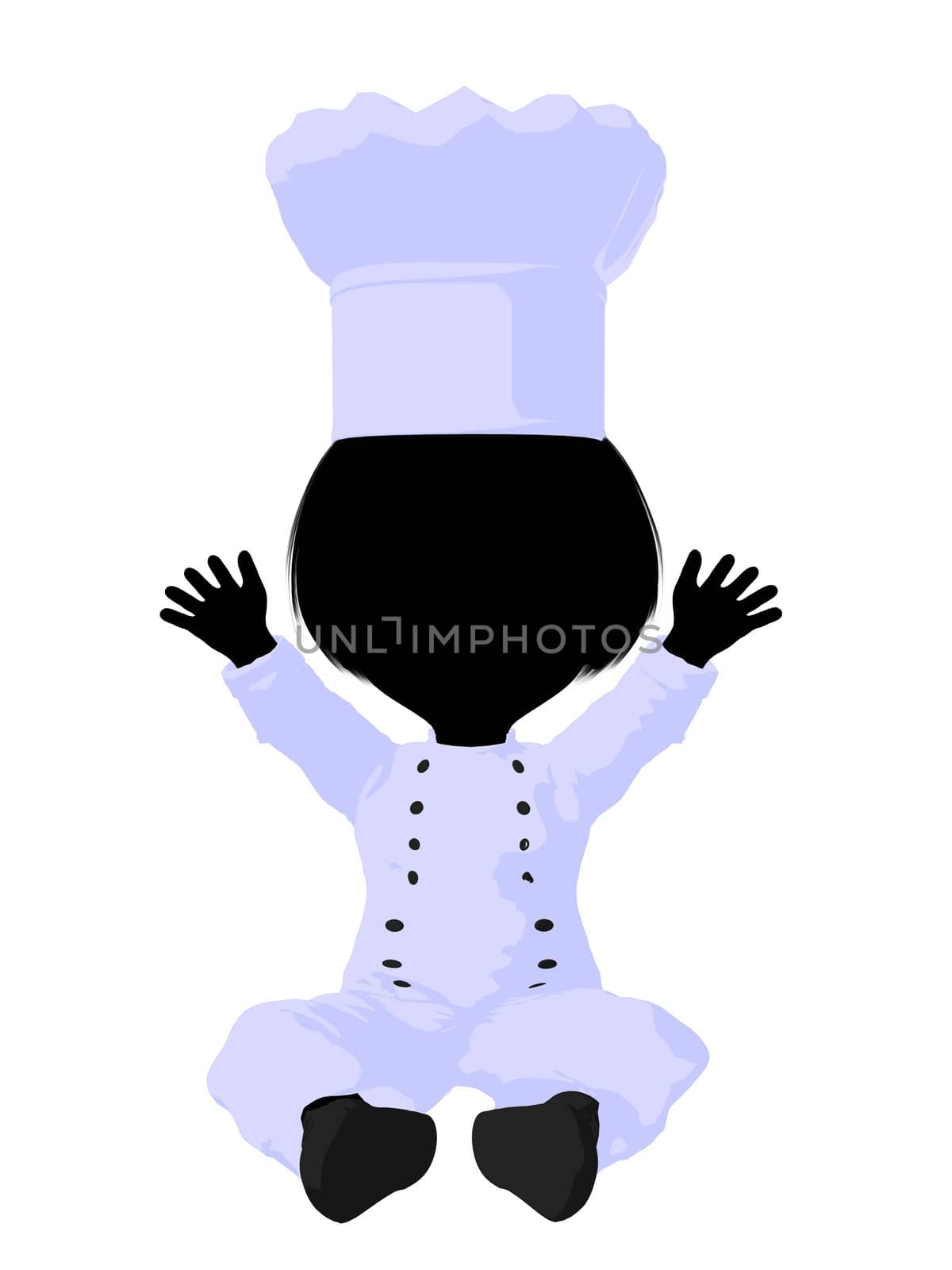 Little Chef Girl Illustration Silhouette by kathygold