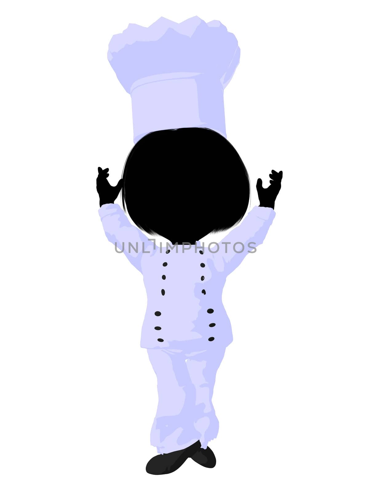 Little Chef Girl Illustration Silhouette by kathygold