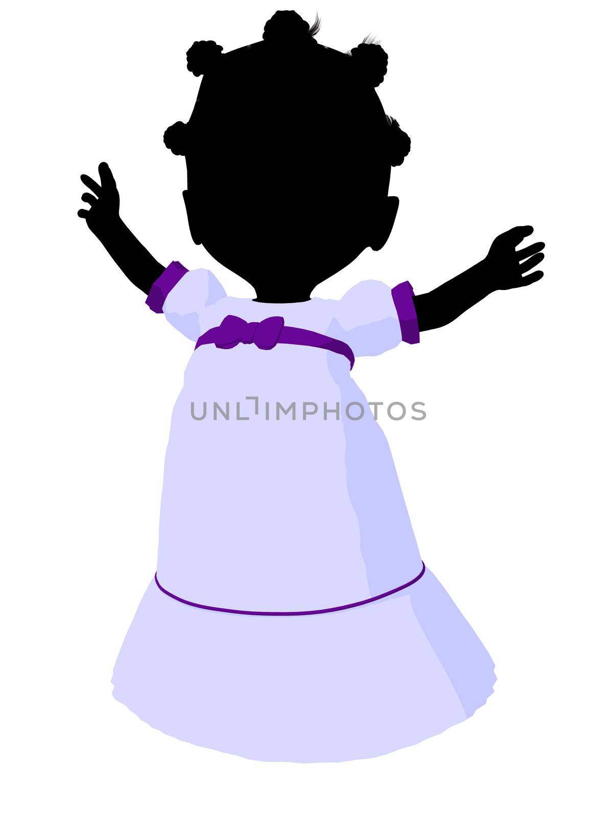 Little African American Romance Girl Illustration Silhouette by kathygold