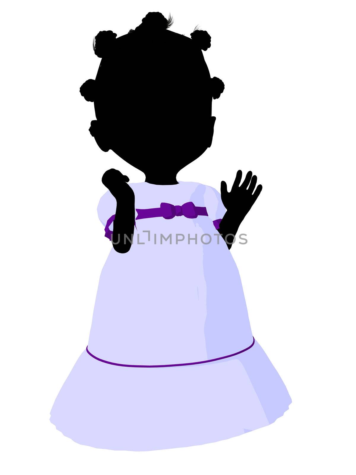 Little African American Romance Girl Illustration Silhouette by kathygold