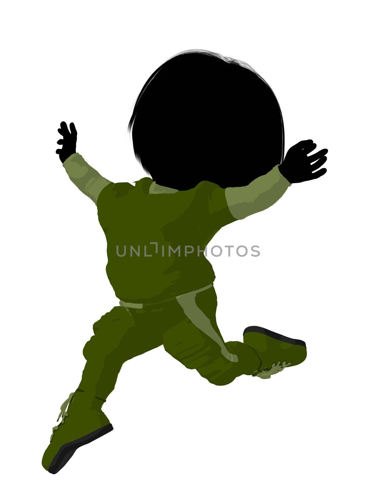 Little Football Girl Illustration Silhouette by kathygold