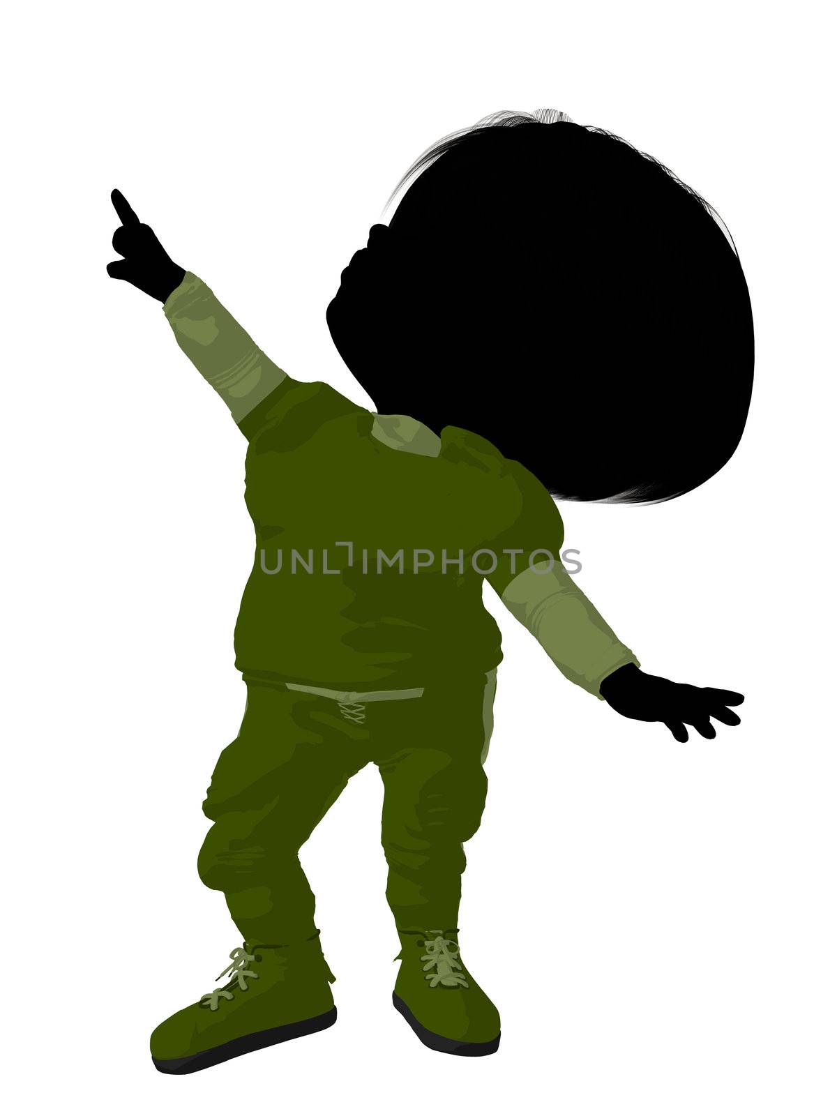 Little Football Girl Illustration Silhouette by kathygold