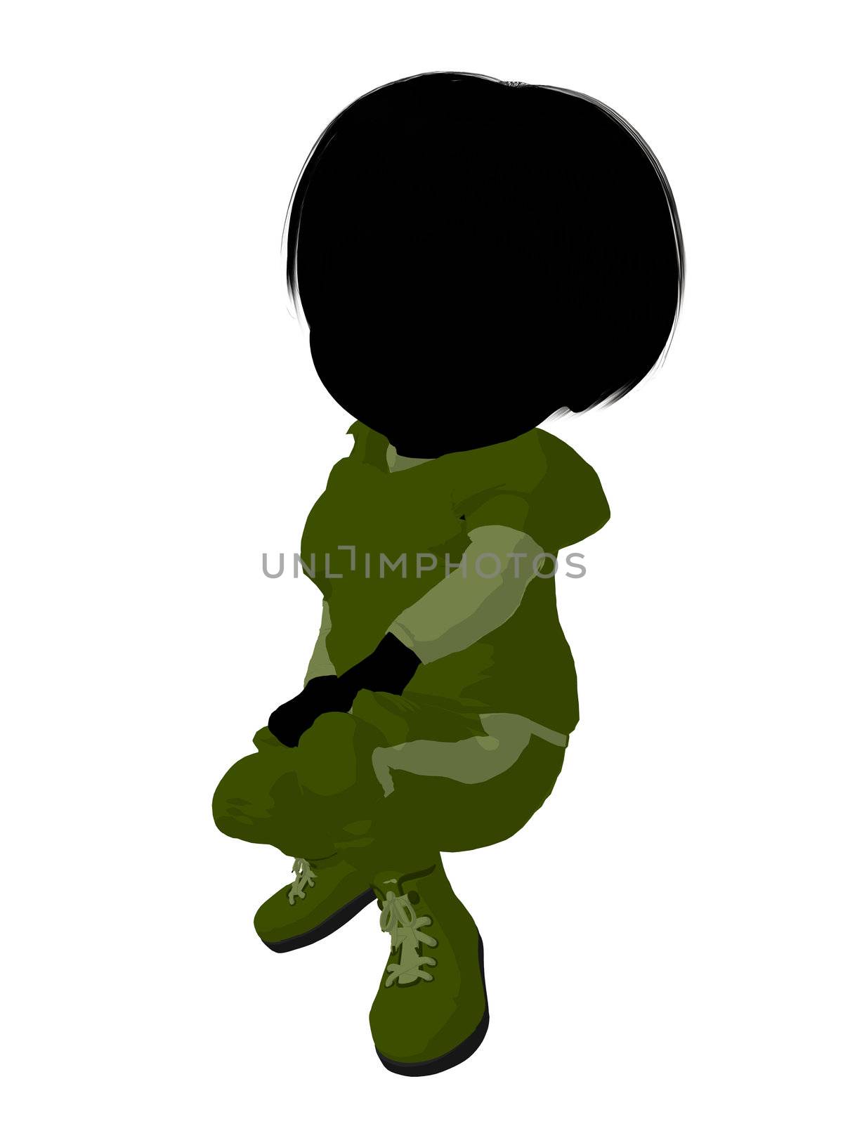 Little Football Girl Illustration Silhouette by kathygold