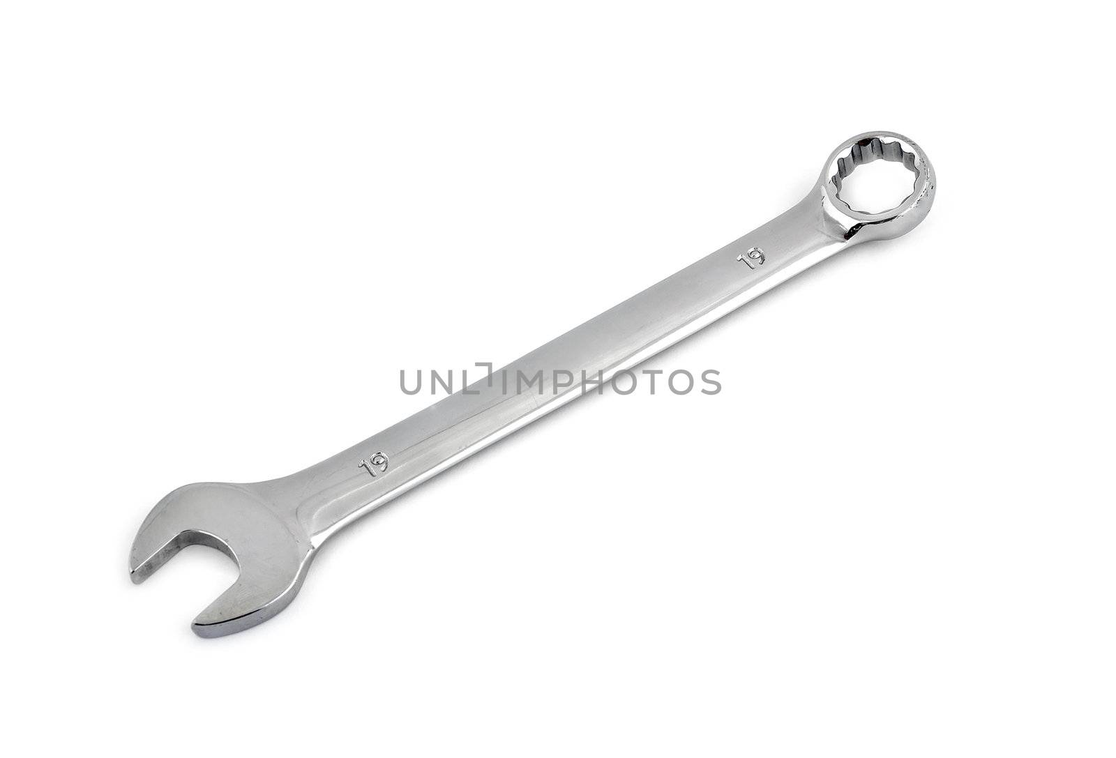 Spanner wrench on white background