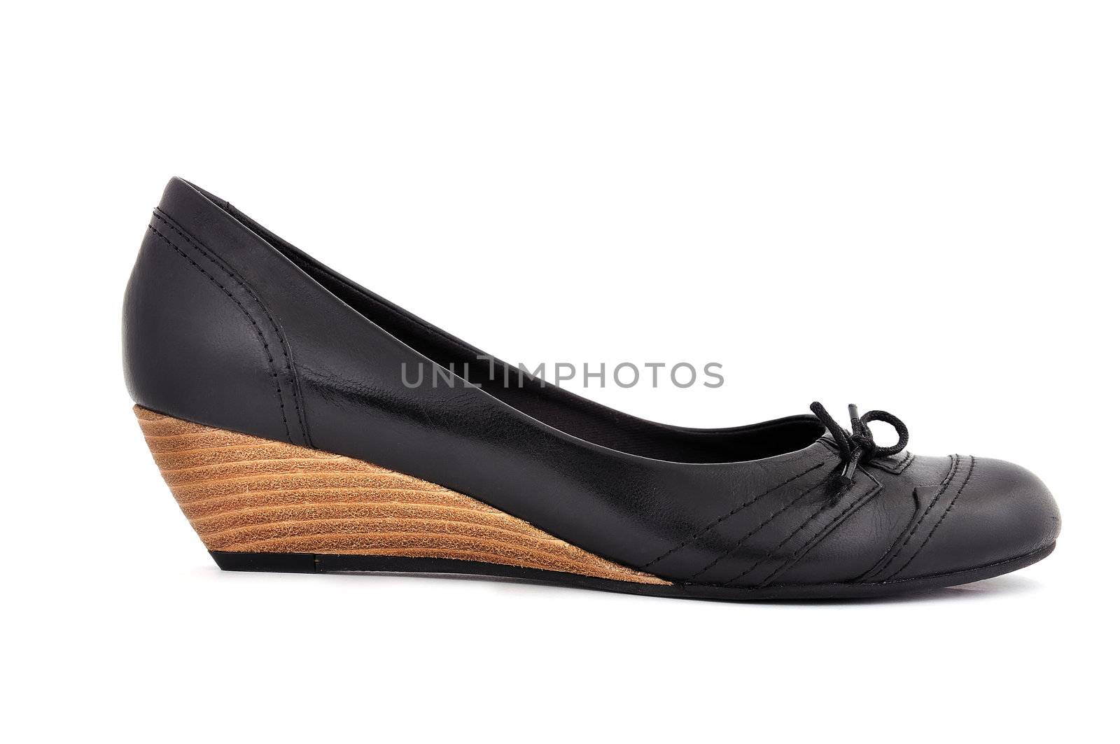 black ladies shoes on a white background