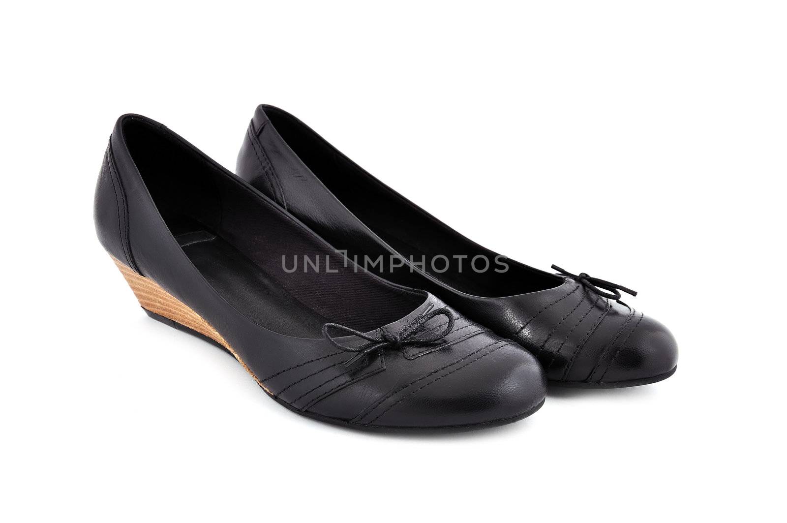 black ladies shoes on a white background