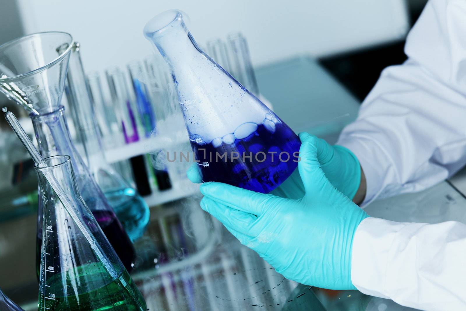 chemical experiment macro close up