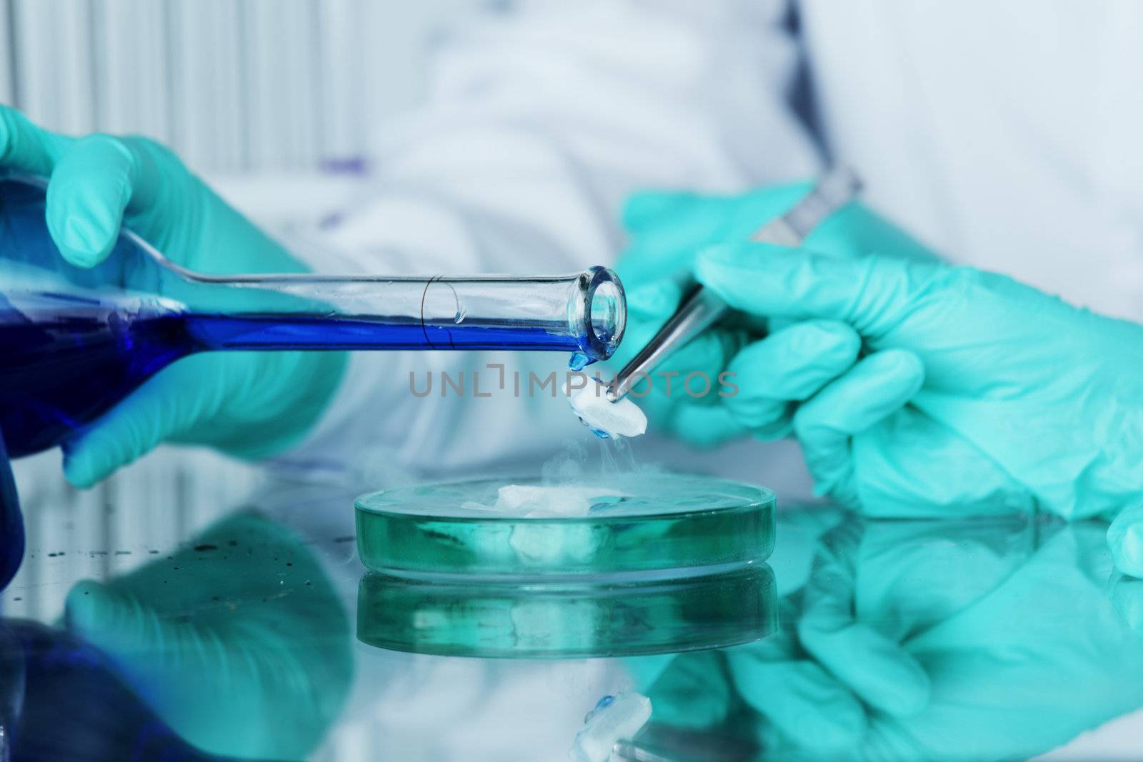 chemical experiment macro close up