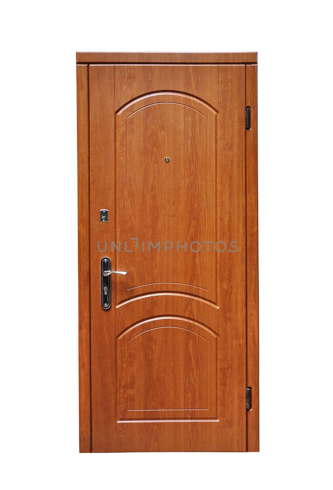 brown door on a white background