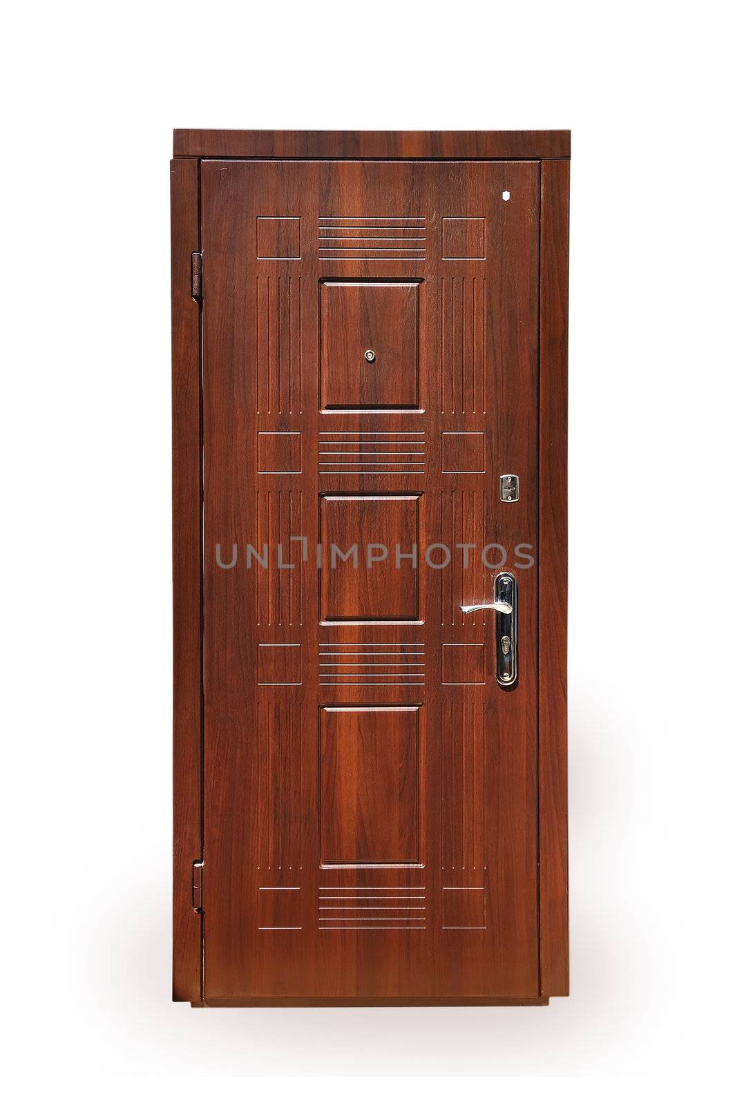 brown door on a white background