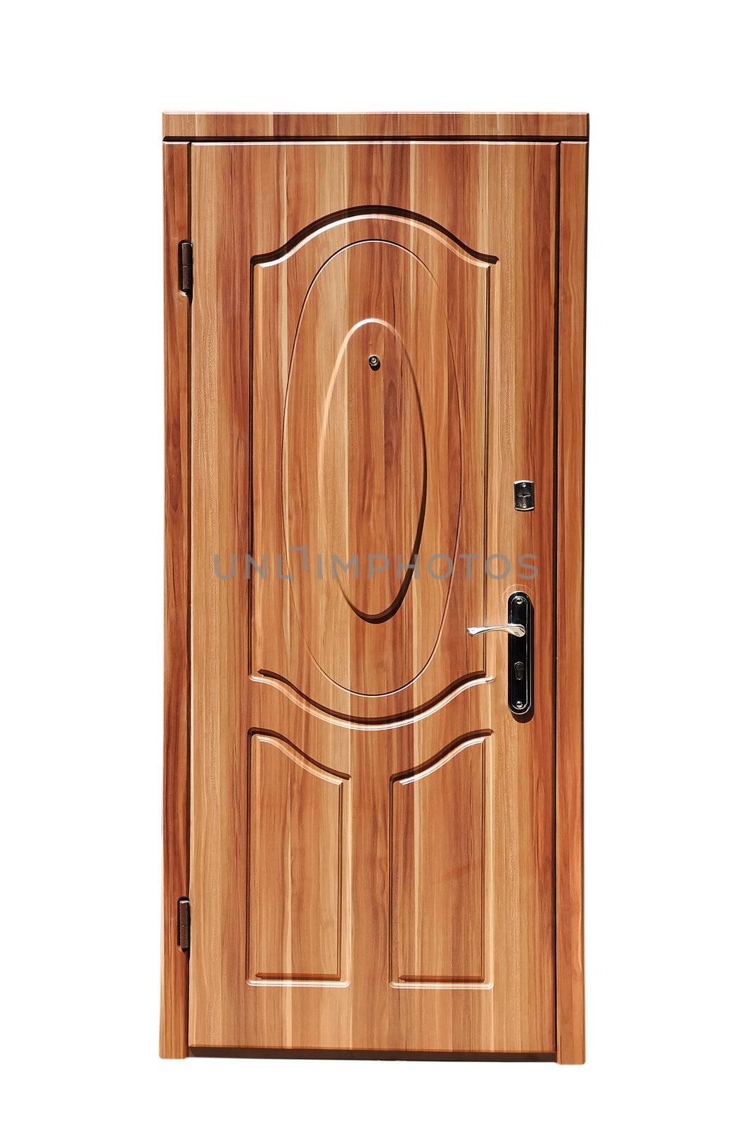brown door on a white background