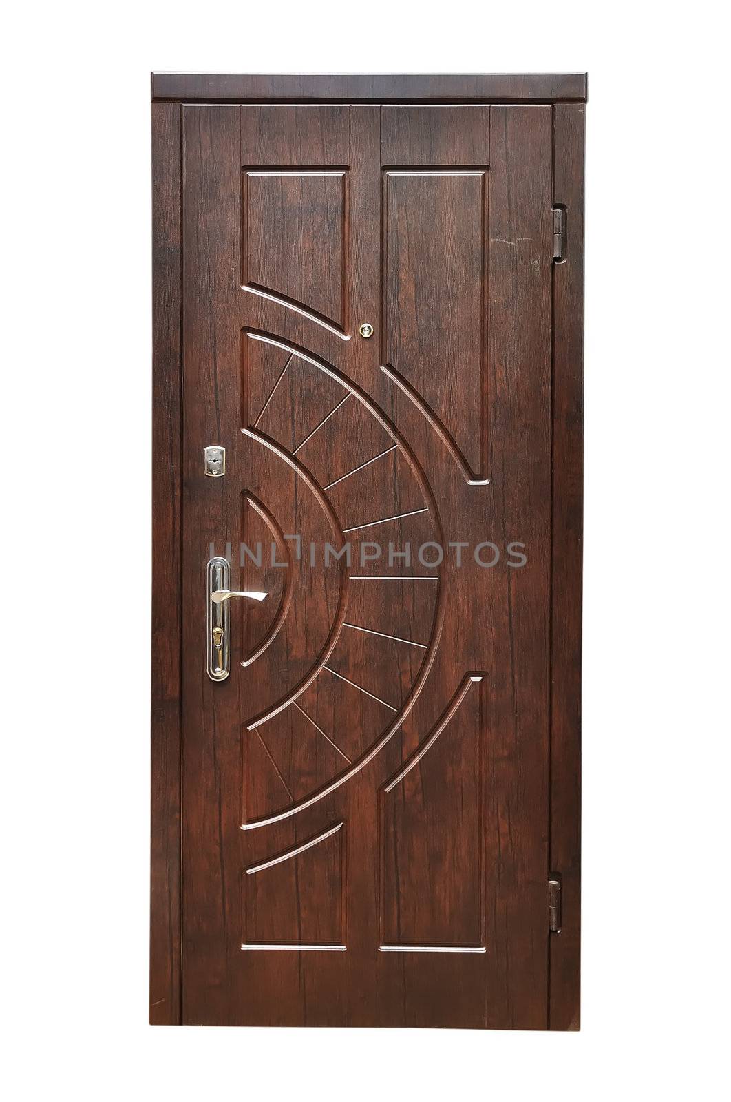 wooden  door on a white background