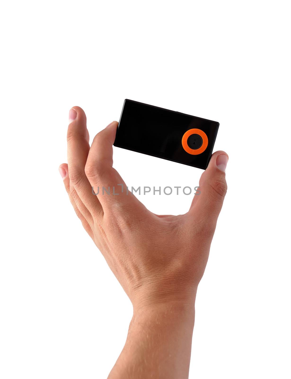 mp3 player black on a white background